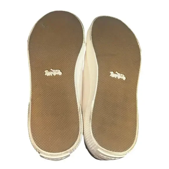 Coach FG3846 Logo Canvas Sneakers Women’s Sz 9B White Black Lace Up Casual Shoes - Picture 6 of 15